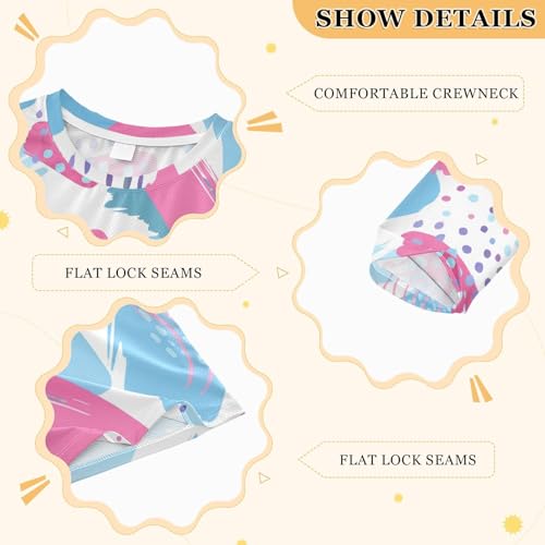 Stroke Dot Blue Pink Boy's Rash Guard Swim Shirt Long Sleeve Sun Shirt for Running Swiming Pool UPF50+3