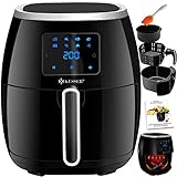 tefal fritteuse ohne fett rezepte Airfryer mit digitalem Touch Display | 8 Programmen | ohne ÖL | Gratis Rezeptheft | Ofen ✓ Backofen ✓ Heißluft ✓ Grill usw... | Fettfrei | Farbe Schwar ✓ keine Fettgerüche und kein Fettfilm auf Gegenständen in der Küche! Keine Altöl-Entsorgung! Einfache, schnelle, mühelose Reinigung!