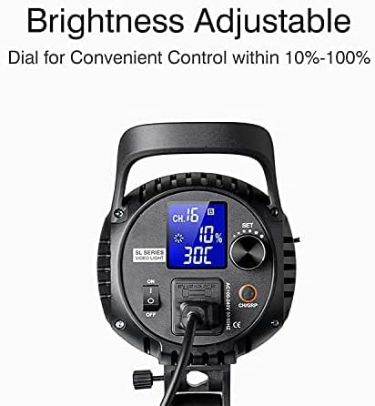 Godox SL-60W 60W CRI95+ Qa>90 5600300K Bowens Mount Led Continuous Video Light, Brightness Adjustment, 433MHz Grouping System, for Video Recording,Wedding, Outdoor Shooting