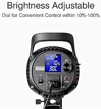 Godox SL-60W 60W CRI95+ Qa>90 5600300K Bowens Mount Led Continuous Video Light, Brightness Adjustment, 433MHz Grouping System, for Video Recording,Wedding, Outdoor Shooting