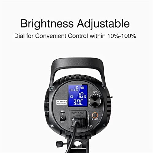 Godox SL-60W 60W CRI95+ Qa>90 5600±300K Bowens Mount Led Continuous Video Light,Wirelessly Adjust Brightness, 433MHz Grouping System,for Video Recording,Wedding,Outdoor Shooting by GODOX - Used condition - Image 3
