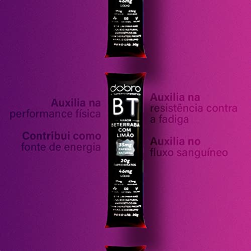 Gel de Carboidrato Dobro Bt Caixa com 10 unidades - Beterraba/limão+cafeina