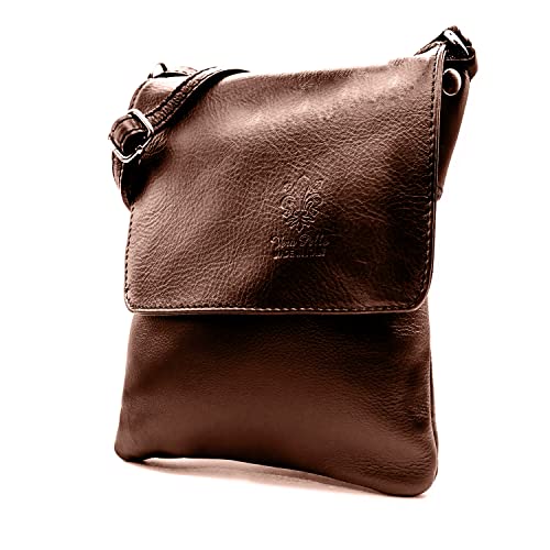 Woodland Leather Sac à bandoulière italien Vera Pelle pour femme avec bandoulière réglable, marron Cover