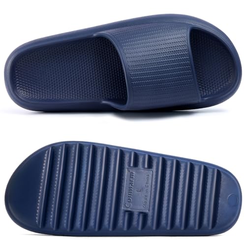 Image of Comwarm Cloud Slide Sandals for Women Men Ultra Comfort Recovery Pillow Slippers Soft Summer Beach Shoes with Low Arch Support