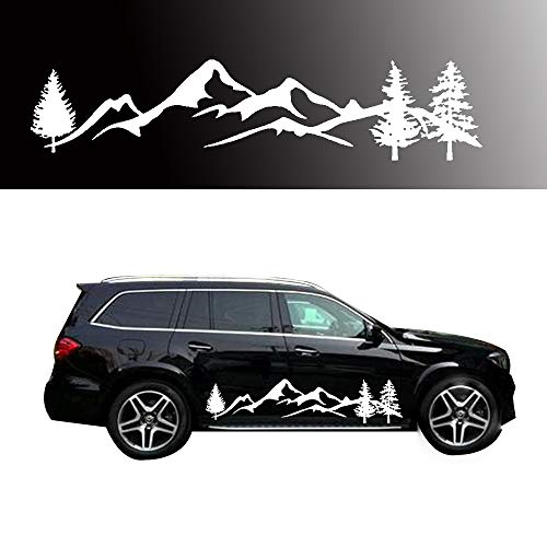 Practisol Car Decals Sticker 2 Pack Mountain Forest Graphic Decal-Car...