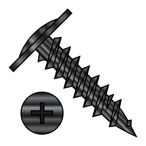 Generic 8X1/2 Phillips Modified Truss Head Fine Thread Drywall Screw Fully Threaded Black Ox - ECS-0808YPMB