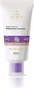 Natura Chronos Derma Protetor Solar Facial FPS 70 Cor 1 50ml - Multiprotetor Clareador de Manchas Solares
