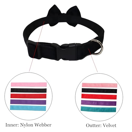 Collar para perro mediano con moño y hebilla rápida miniatura 5