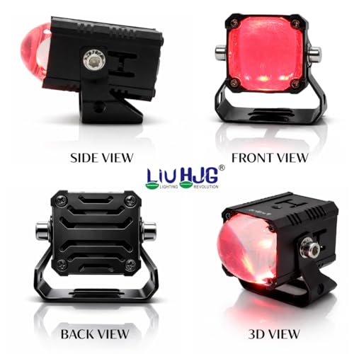 Image of LIU HJG Single Lens High Bright LED Fog Light Waterproof & Dustproof 60W 12V-80V DC Power Yellow White & Red Devil Eye Light Reflection Universal fit for All Bikes & Cars (Pack of 2)