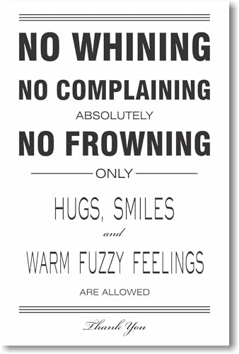Poster No Whining No Complaining encadré 40x60 cm pour bureau