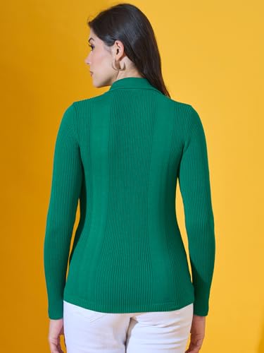 Image of 98 Degree North Women Spread Collar Sweater-G1577-BLACK