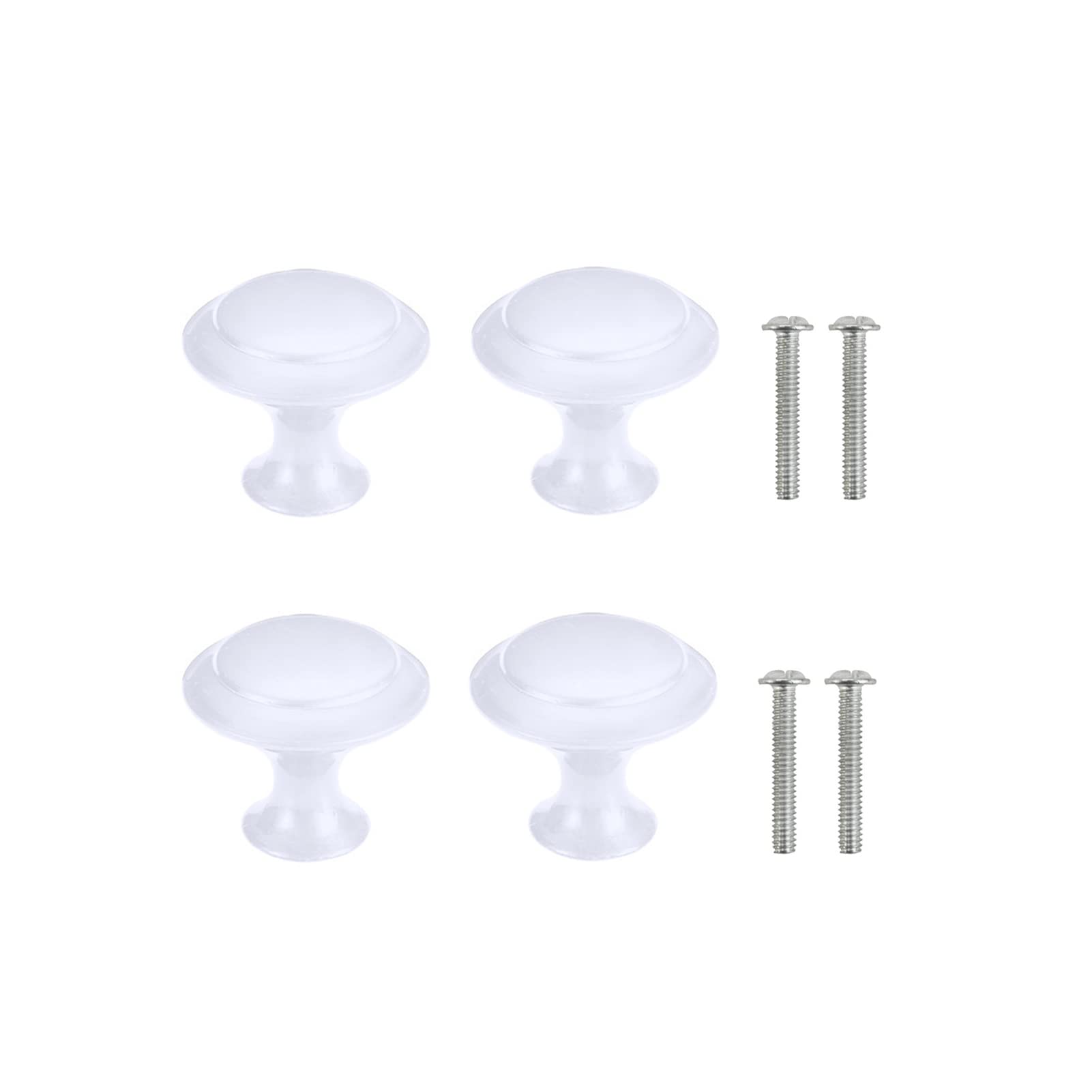 Yesmin White 4 Piece Cabinet Door Knobs,Cupboard Drawer Door Knob For Kitchen Furniture Cabinet Knob With Screws-(Medium)