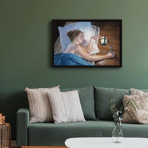 Impression sur toile « The Little Lamp » avec cadre à suspendre robuste