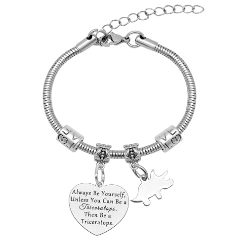 Dinosaur Gifts for Women Jewelry Dinosaur Triceratops Bracelet Funny Dinosaur Gifts Dinosaur Lovers Gift Animal Lover Gift for Girls Friends Sister Coworker Christmas Birthday Gifts