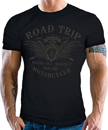 Gasoline Bandit Biker Racer T-Shirt: Road Trip