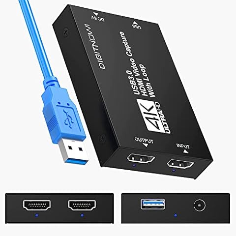 Capture Card 4k HDMI to USB, Video Capture Card USB3.0, Game Capture Card, Video Capture Device HD 1080p 60FPS, Capture Card for Streaming, Work with PS4/PS5/Xbox/PC/Mac Linux Android Windows 10/11 Cover