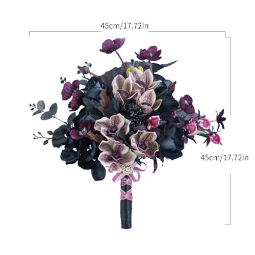 Ramo artesanal vintage de orquídeas mariposa de seda miniatura 3