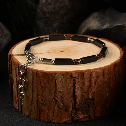 Pulsera Masculina Ajustable con Piedras y Cadena de Acero miniatura 3