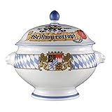 Seltmann Weiden Compact Bayern Löwenkopfterrine mit Deckel 3,00 L, Blau/Weiß/Gelb/Rot, 26.5 x 21.7 x 21.5 cm