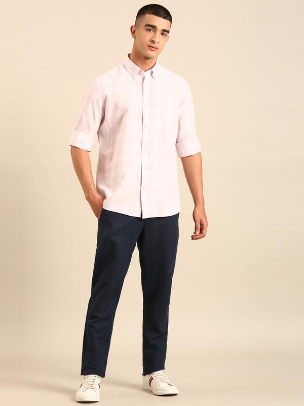 Image of Cavallo by Linen Club Men's Checked Slim Fit Shirt