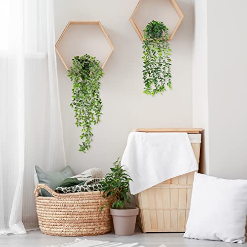 WXBOOM-Artificial-Hanging-Plants-2-Pack-Fake-Hanging-Plant-Fake-Potted-Greenery-Plants-Faux-Eucalyptus-Vine-Mandala-Vine-in-Pot-for-Home-Room-Indoor-Outdoor-Shelf-Decor