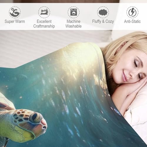 Couverture tortue de mer en flanelle lourde et super douce de luxe - 4