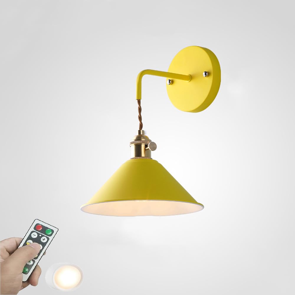 Applique LED per Interni Luce Notturna A Batteria con Telecomando Dimmerabile Stile Rustico Industriale/Farmhouse Lampade da Parete per Camera da Letto Comodino Bagno Corridoio