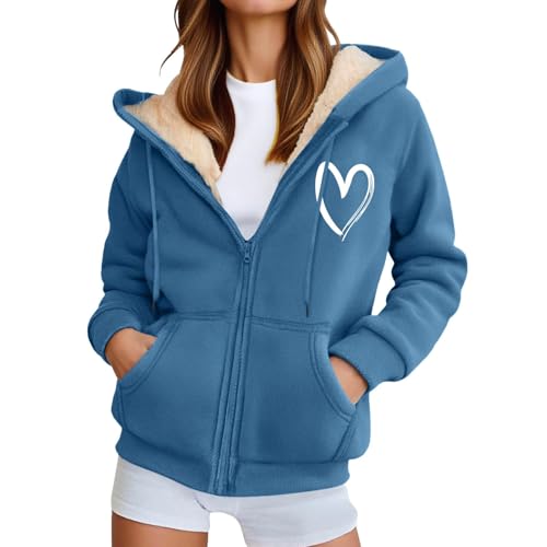 Genérico Sudadera con Capucha Polar Unisex con Cremallera Ropa De Mujer Invierno Sudaderas Termica Cálido Jacket