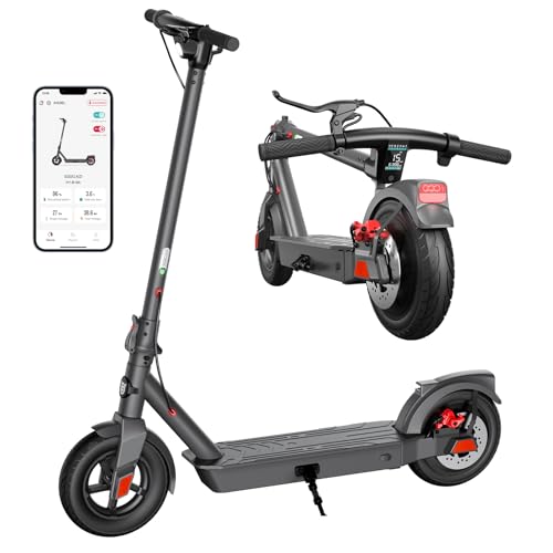 SISIGAD Trottinette Électrique Adulte 10 Pouces avec App, Portée Maxi 42km Batterie 36V 10.4AH Trottinette Électrique Pliable, Electric Scooter Adult 350W Vitesse Maxi 25km/h, avec Double Frein