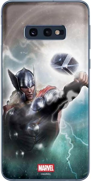 Skinit Decal Phone Skin Compatible with Galaxy S10e - Officially Licensed Marvel Thor Thor and Mjolnir Design
