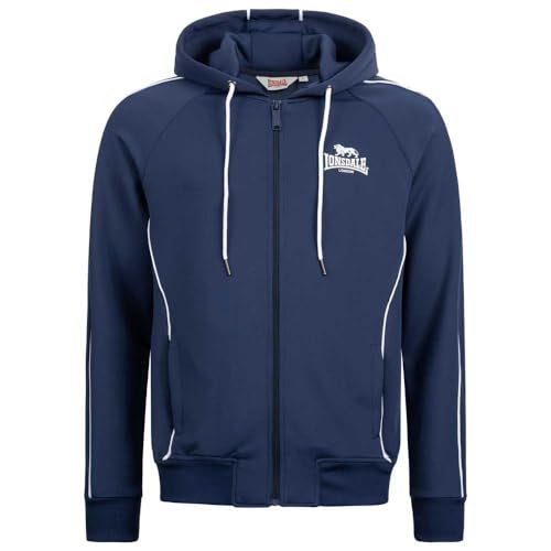 Lonsdale Homme Achavanich Hooded Sweatshirt, Dark Navy/White, M EU