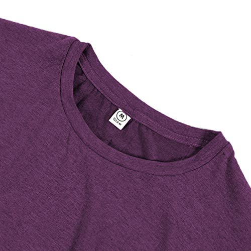 Dauocie Womens Sorry I'm Late I Saw A Dog Short Sleeve Letter Print T Shirt Funny Casual Novelty Graphic Tees Tops Purple #TOP2