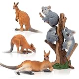 Toymany 7PCS Australian Wildlife Animal Figurines Includes Koala and Kangaroo Figure Toy, Plastic Forest Animal Figures Toy Set, Cake Toppers Christmas Birthday Gift for Kids Toddlers