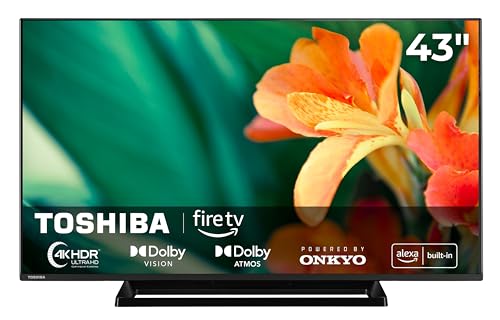 Toshiba Fernseher 43 Zoll Smart TV Fire TV 4K UHD Fernseher Dolby Vision HDR & Dolby Atmos, Sound by Onkyo, Triple-Tuner, LED TV 43UF3F63DAR (2026)