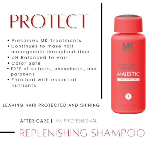 Image of MK PROFESSIONAL Argan Oil Repair Shampoo for Dry Damaged Hair, Sulphate Free Keratin Hair Treatment, Moroccan Shampoo for Women & Men, Hydrating and Nourishing (All Hair Types) - 10.1 Fl Oz / 300 ml