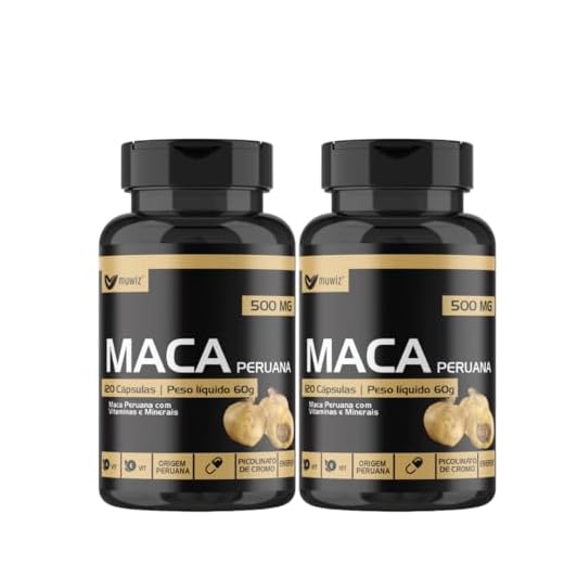 Maca Peruana Com Vitaminas e Minerais 500mg - 120 Cápsulas 2 Frascos