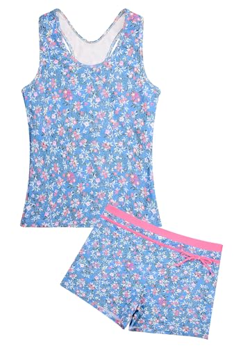 Image of Uhnice Girls Swimsuit Two Piece Tankini Swimwear with Boyshort