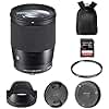 Sigma 16mm f/1.4 DC DN Contemporary Lens for Sony E | APS-C Format, Super Multi-Layer Coating, Weather-Sealed, Tiffen 67mm UV Protector Filter, 64GB Extreme PRO Memory Card, and Waith Camera Bag