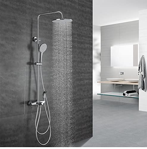 Robinet de douche thermostatique chromé avec douchette bidet et pluie