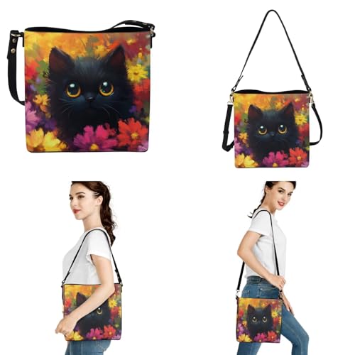 Image of HUGS IDEA Leather Purses and Handbag for Women Bucket Bag with Wrist Wallet 2 Packs