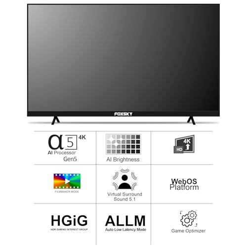 Foxsky 109 cm (43 inch) Frameless Series 4K Smart TV 43FS 4K (Black) 4 41LnVXAH 3L