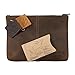Hide & Drink, Rectangular Bag with Soft Inner Lining for Small Electronic Devices, Handmade from Full Grain Leather - Bourbon Brown