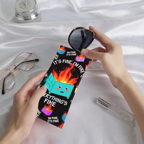Image of Anikathy 2Pcs Sunglass Eyeglass Glasses Case Soft PU Leather with Cleaning Cloth Cute Glasses Pouch Bag for Men Women Girs