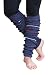 Lucky Love (TM) Striped Multicolor Reversible Knit Leg Warmers (Blue Small Stripe)