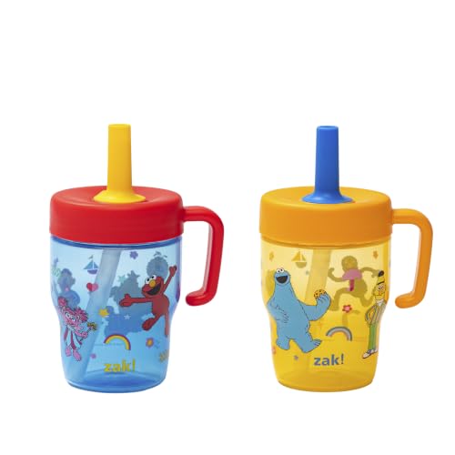 Image of Zak Designs Sesame Street Capri 10oz Leak-Proof Toddler Straw Cups, 2-Pack
