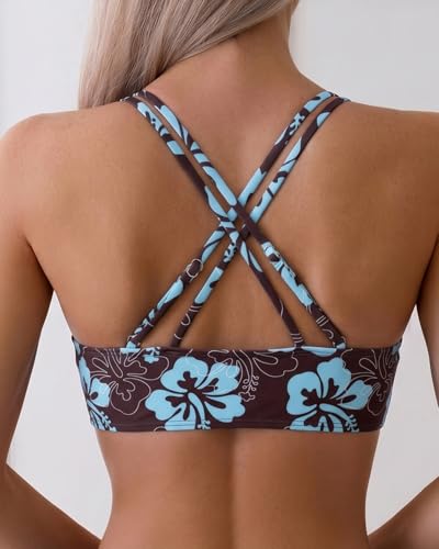 Image of Fanuerg Women's Sexy V Neck Bikini Sets Hollow Out Two Piece Swimsuits Cutout Mid Waist Bathing Suit