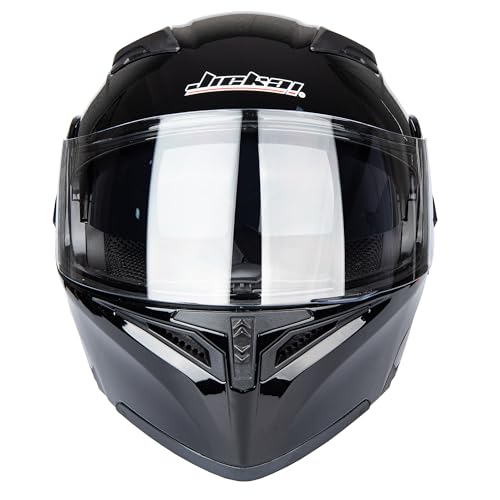 Helm für Motorräder Full-Face Motorcycle Helmet Tragbarer Integralhelme Flip-up Motorradhelm Zertifizierung von DOT (Gloss schwarz, XXL)