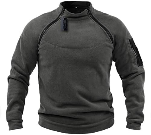 ZAPT Tactical Fleece Jacket Military Polartec Thermal Pro Thick Warm Tech Fleece (XL, Grey)
