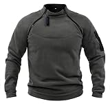 ZAPT Tactical Fleece Jacket Military Polartec Thermal Pro Thick Warm Tech Fleece (XXL, Grey)