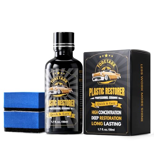 Toretark Plastic Restorer for Cars, Black Trim Restorer, Ceramic Crystal Coating Highly Concentrated, Lasting Up to 6 Months+ with UV Protection, Restore Automotive Exterior Protectant